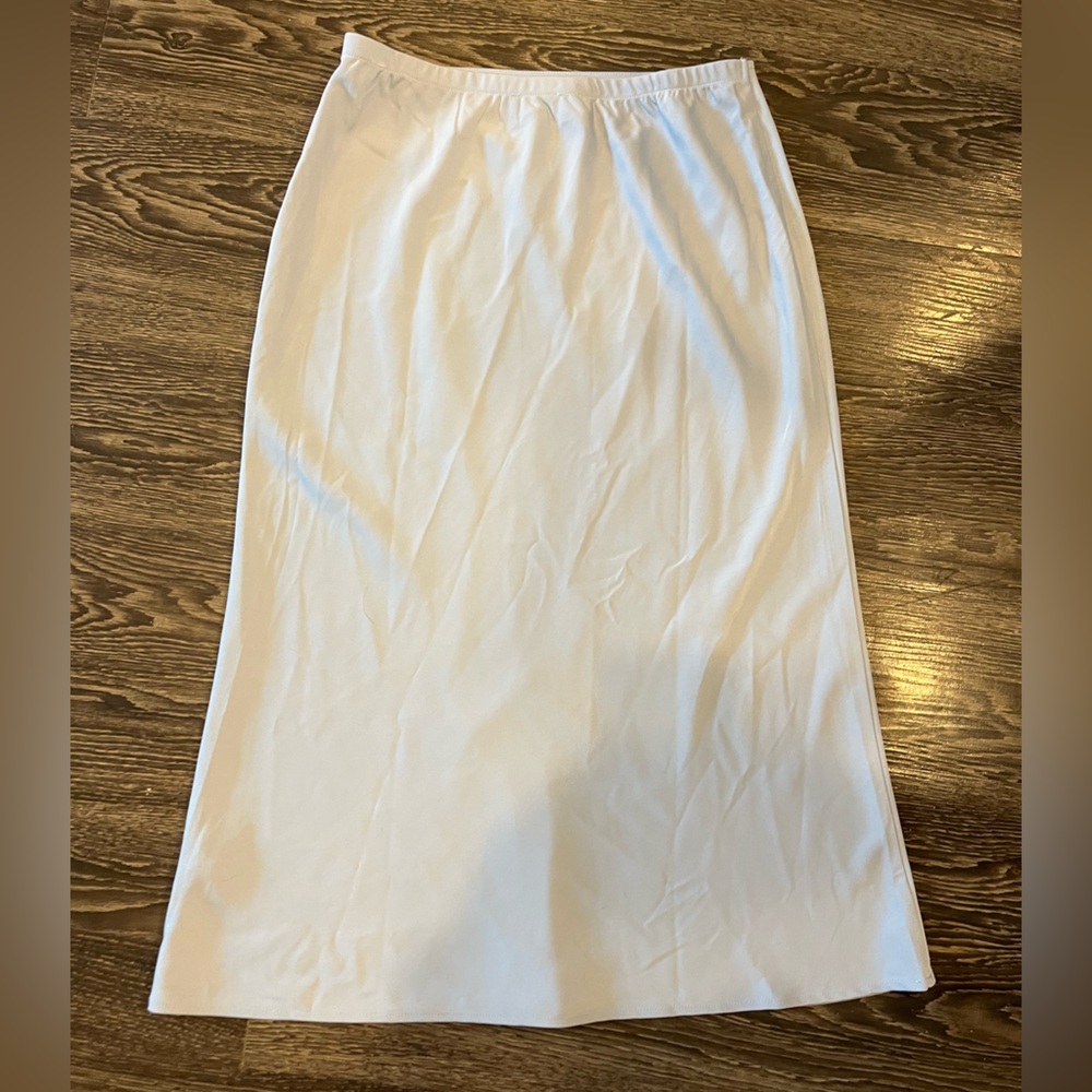 NWT Light Blue Midi Satin Skirt - Picture 2 of 4